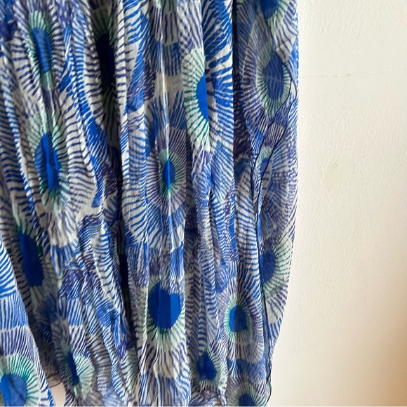 Antik Batik Blue Silk Printed Bohemian Relaxed Dress - Picture 7 of 10